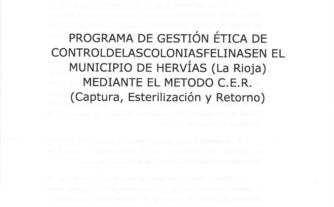 PROGRAMA DE GESTIÓN COLONIAS FELINAS