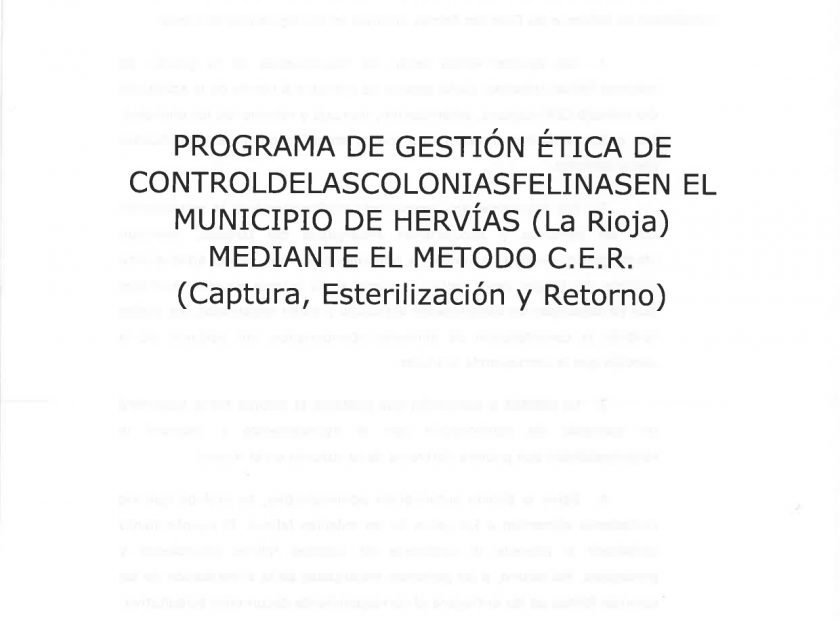 PROGRAMA DE GESTIÓN COLONIAS FELINAS