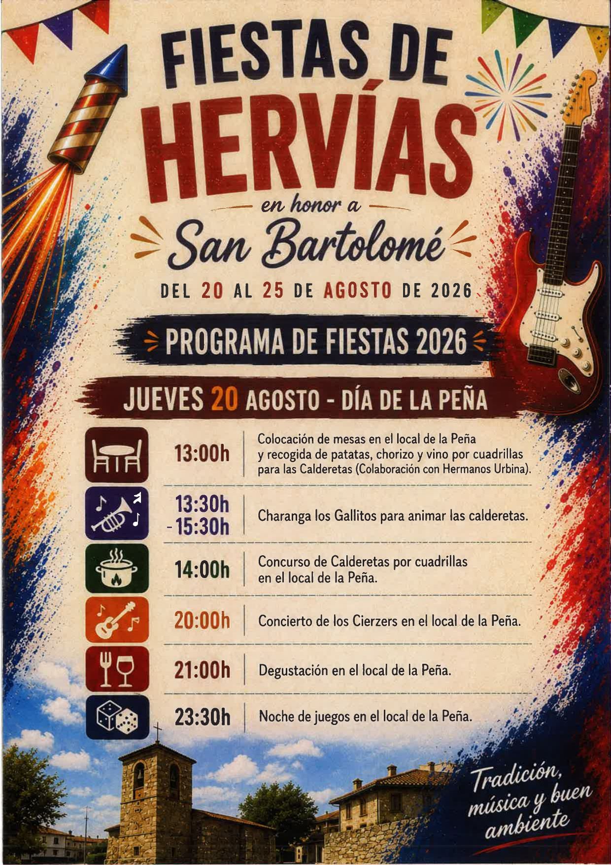 Programa de fiestas de Hervías San Bartolomé 2026