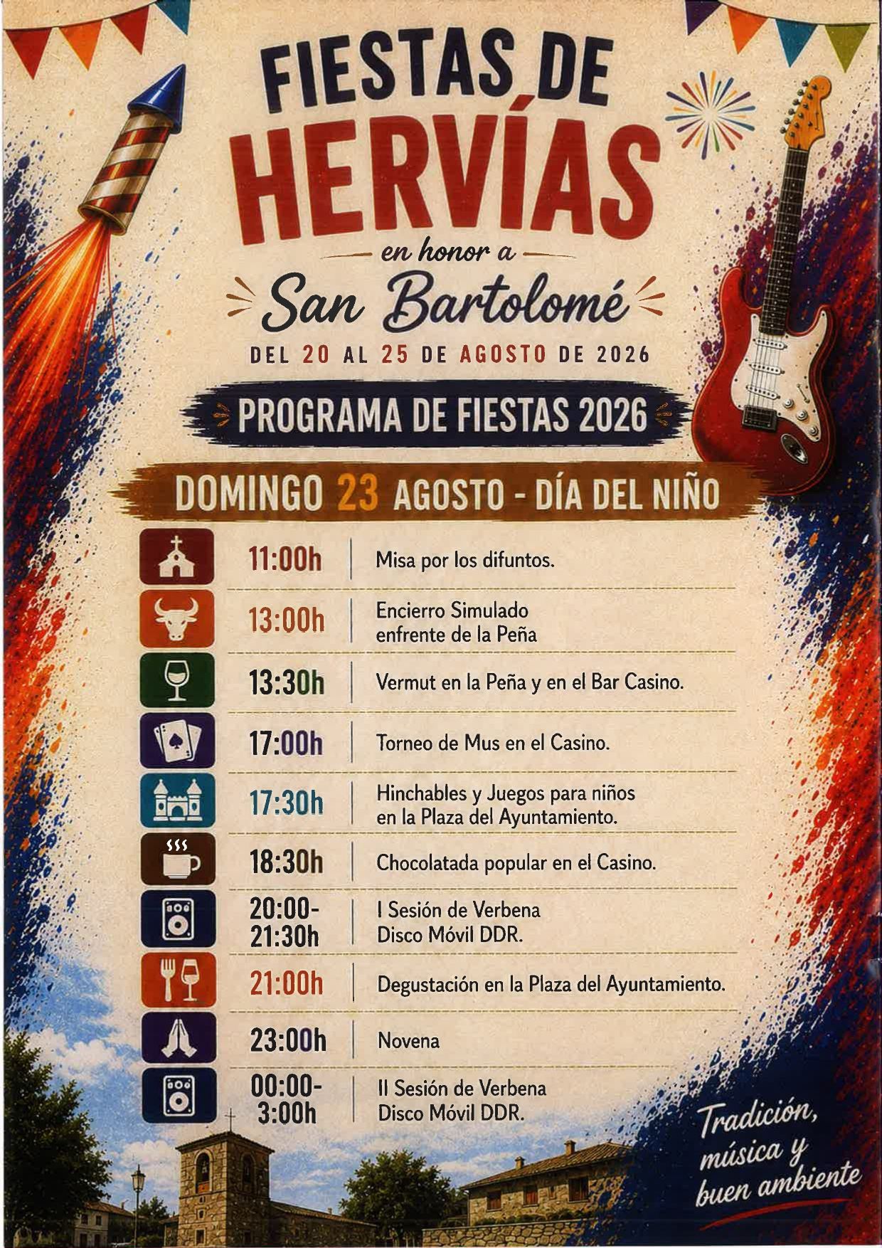Programa de fiestas de Hervías San Bartolomé 2026