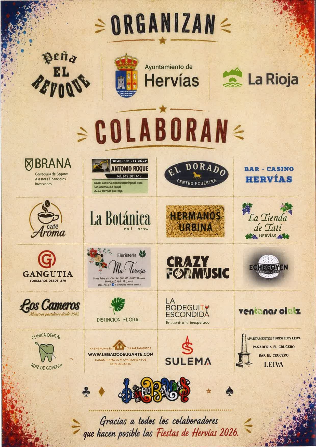 Programa de fiestas de Hervías San Bartolomé 2026
